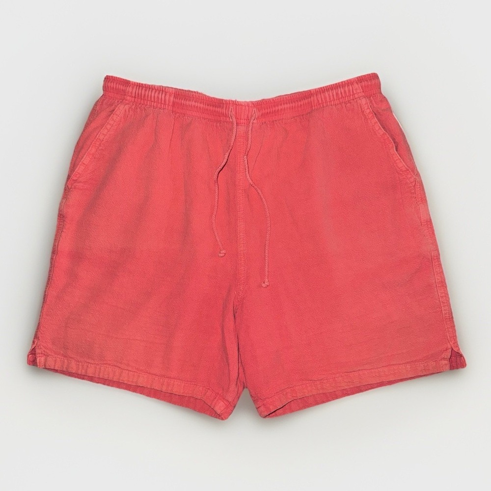RARE 80's Sea Breeze of California Shorts XL Pink Coral Cotton Drawstring 5"